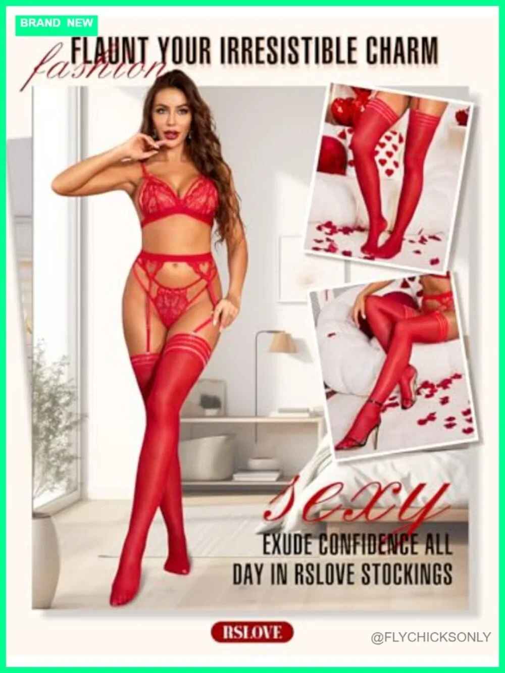Thigh High Stockings with Anti-Slip Silicone - Stripe Top